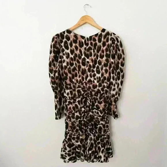 GRACIA Womens Leopard Animal Print Designer Dress MEDIUM Classic Classy Business - Picture 6 of 10